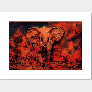 African Summer Heat - Wild Elephant Posters and Art